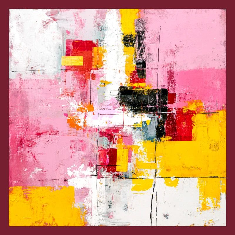 Blocs de couleur abstraits Rose Jaune