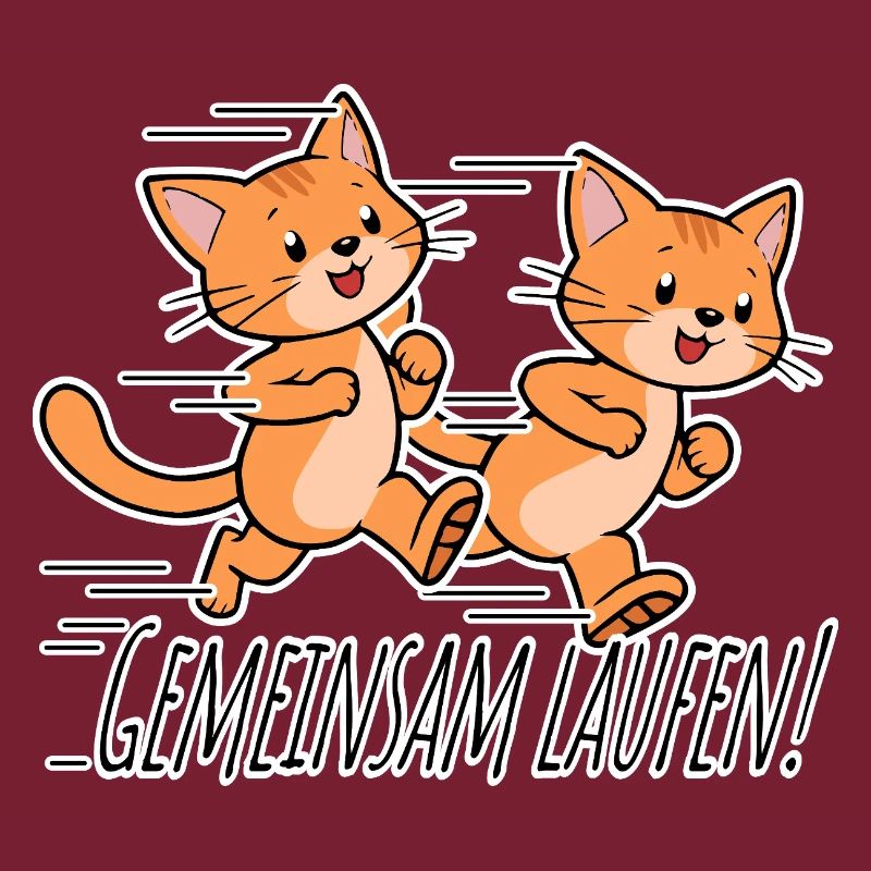 Courez ensemble ! Équipe de course des chats mignons !