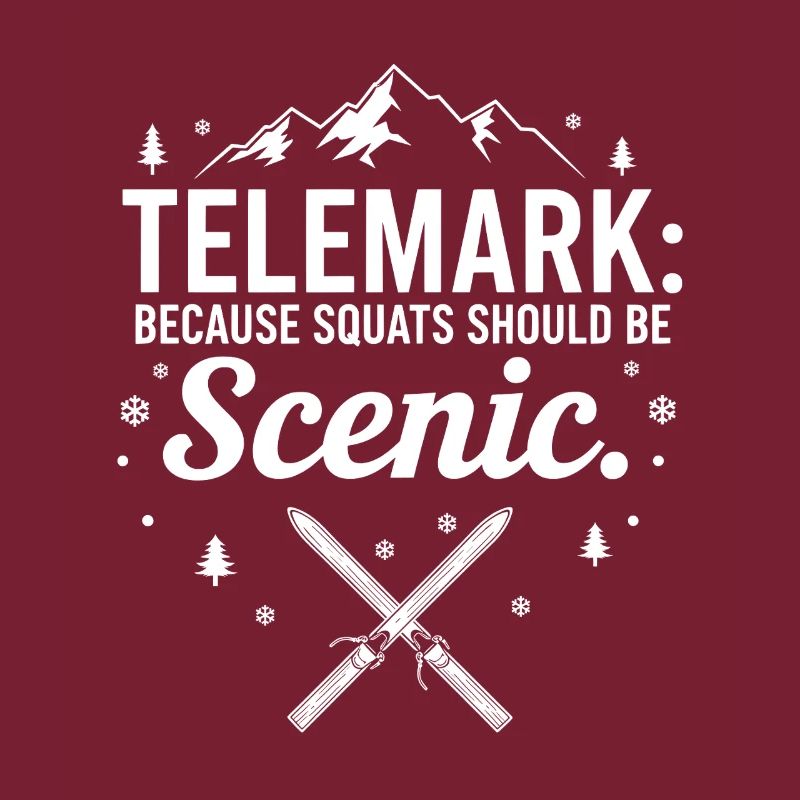 Telemark Ski Funny Scenic Squats