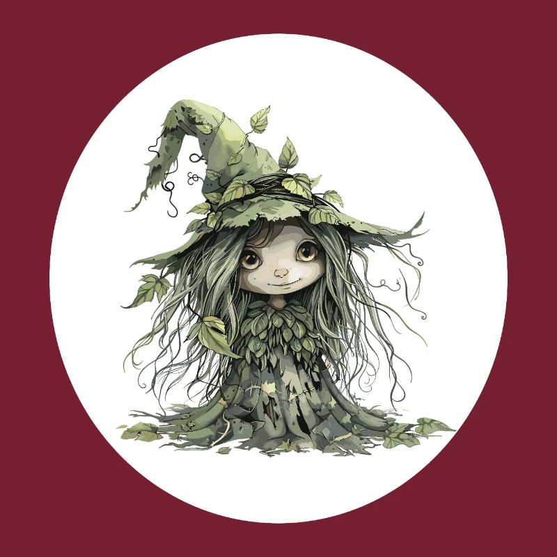 Gobelin fée de la forêt dans la forêt de feuilles