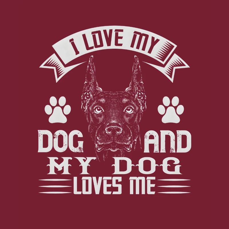 Le doberman adore dire design graphique