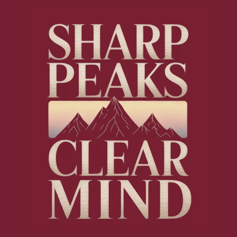 Sharp Peaks Clear Mind Mountain Design