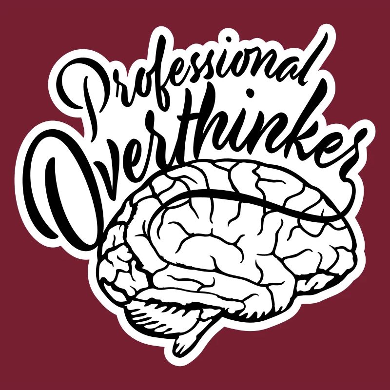 Professional Overthinker Funny Brooding Anxiety Logo
