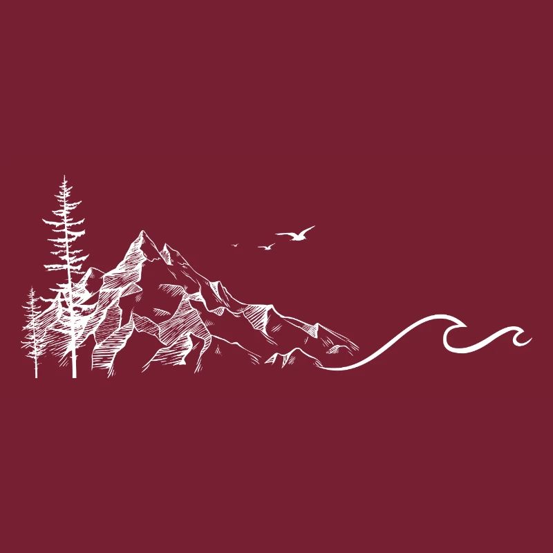 Mountain Landscape with Inviting Waves