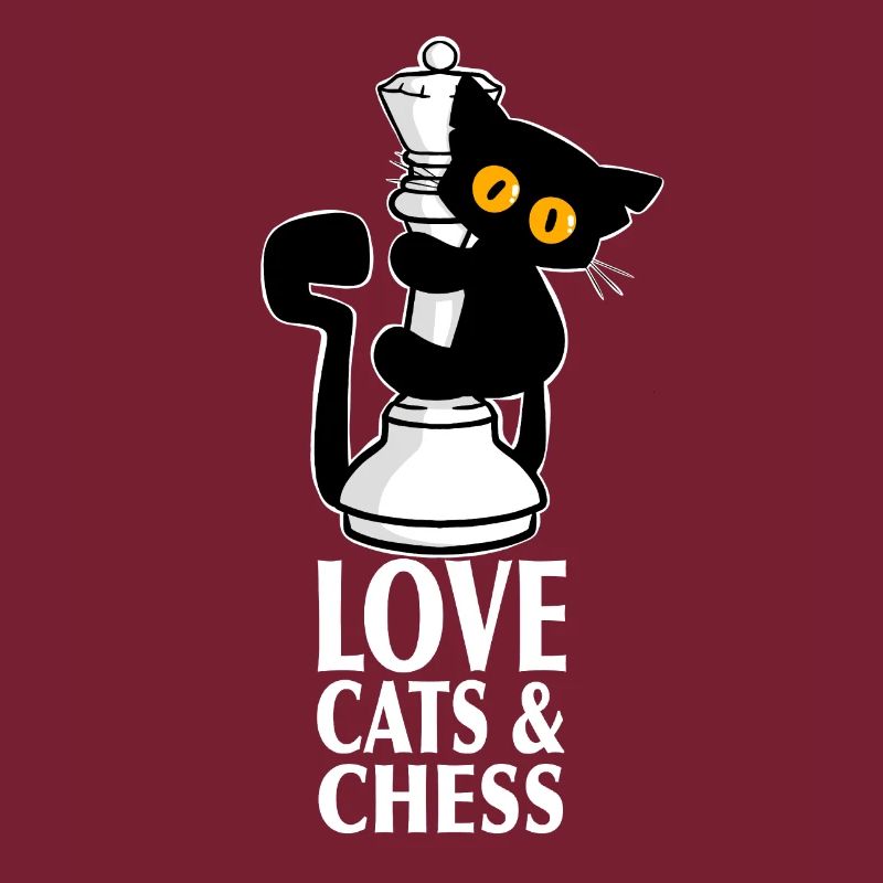 Chat noir mignon, grimpe sur les dames des échecs