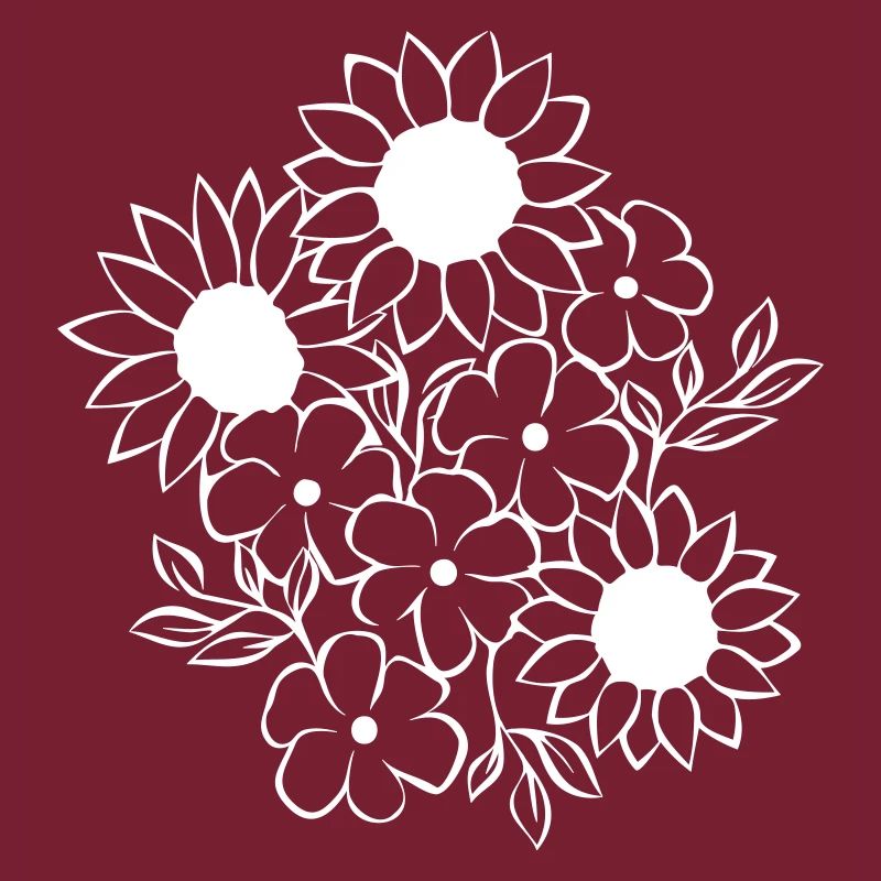 Flowers vector white