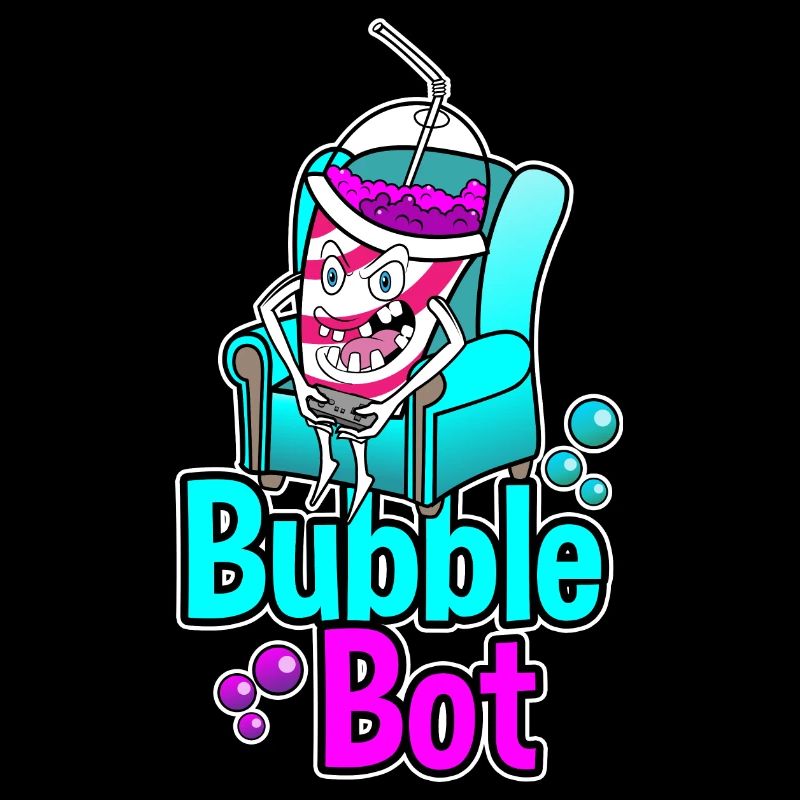 Bubble Tea Bot Gamer Drink Charakter
