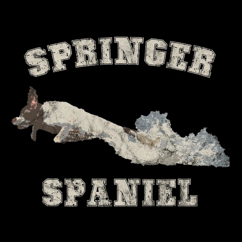 Distressed Springer Spaniel T-Shirt Design
