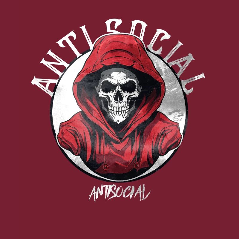 Anti Social Skull Logo Graffiti with Drips Design