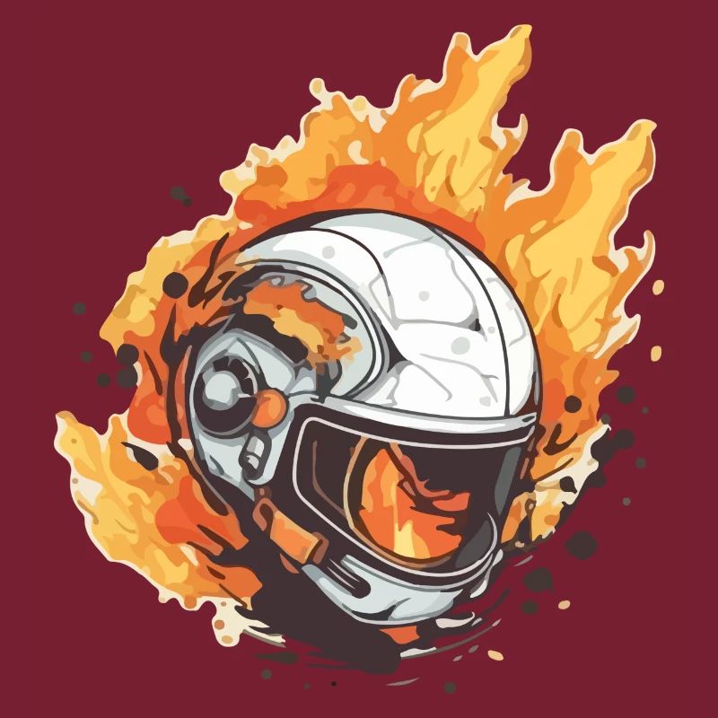 Casque en feu