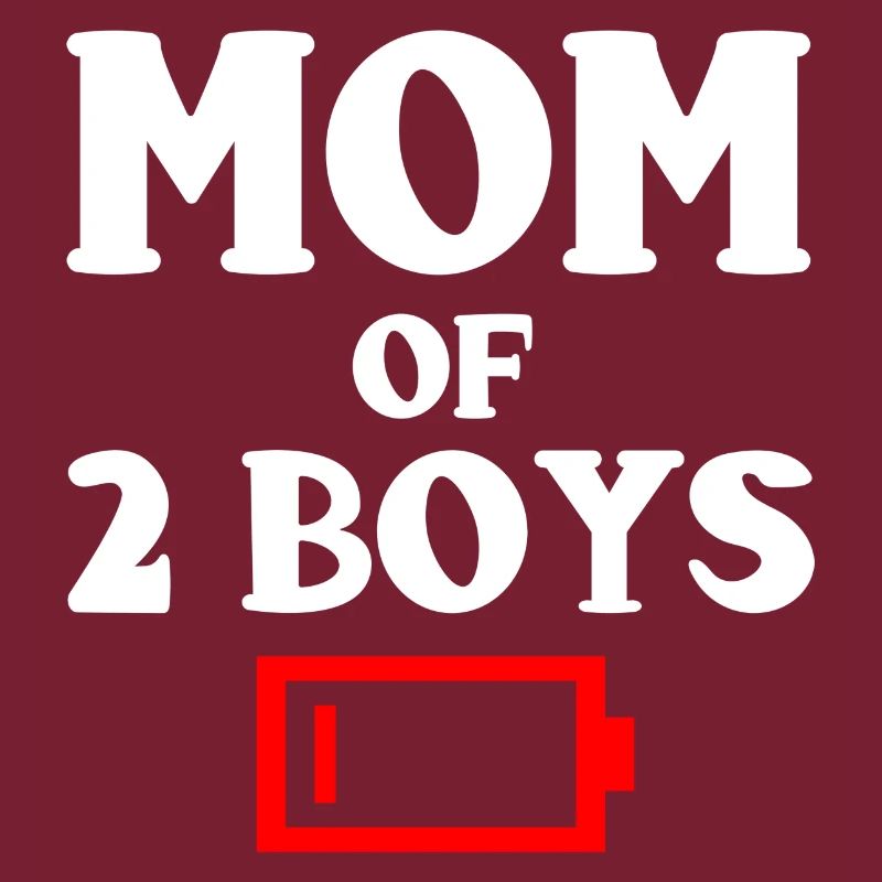 Müde Mutter von 2 jungen lustigen Mutter von zwei Söhnen