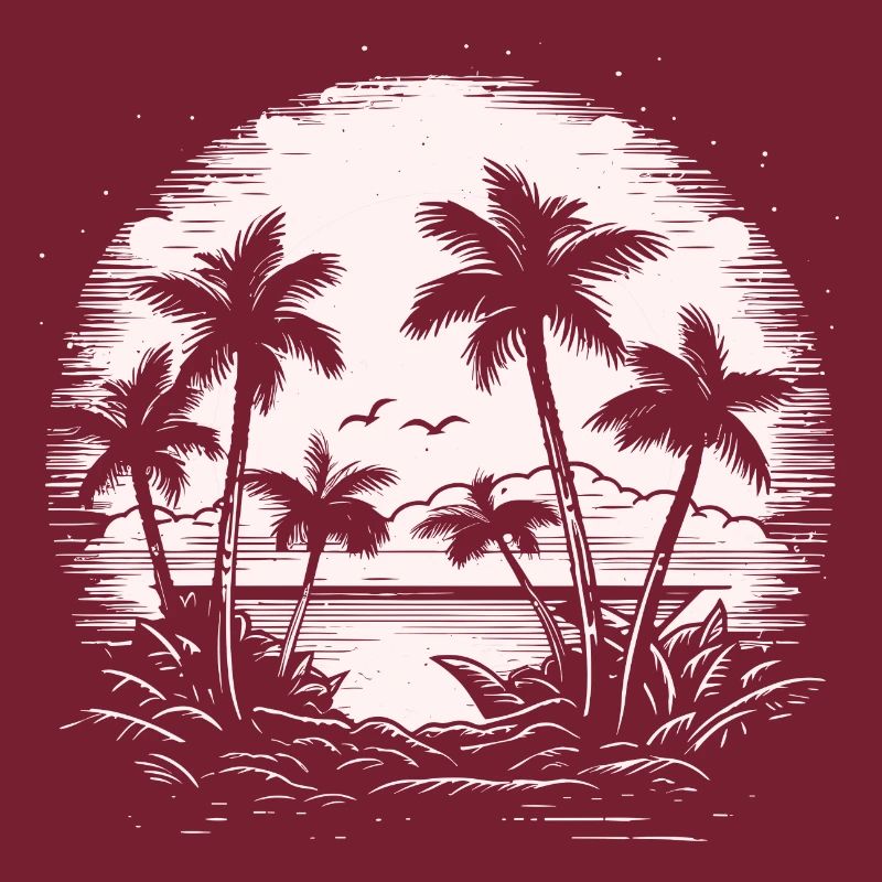 Vintage Palms Retro Summer Sunset