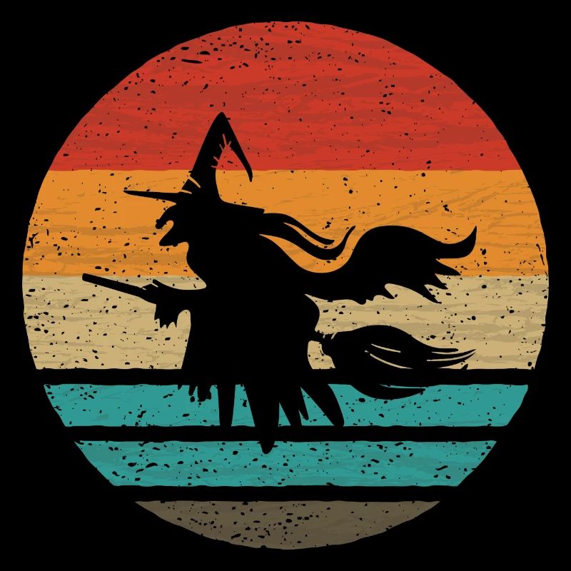 Balai de sorcière Helloween Retro Style Vintage