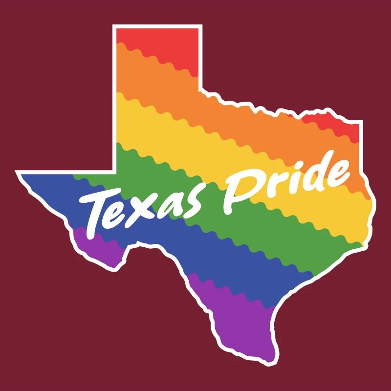 Texas Design Rainbow Map for LGBT+ Texans