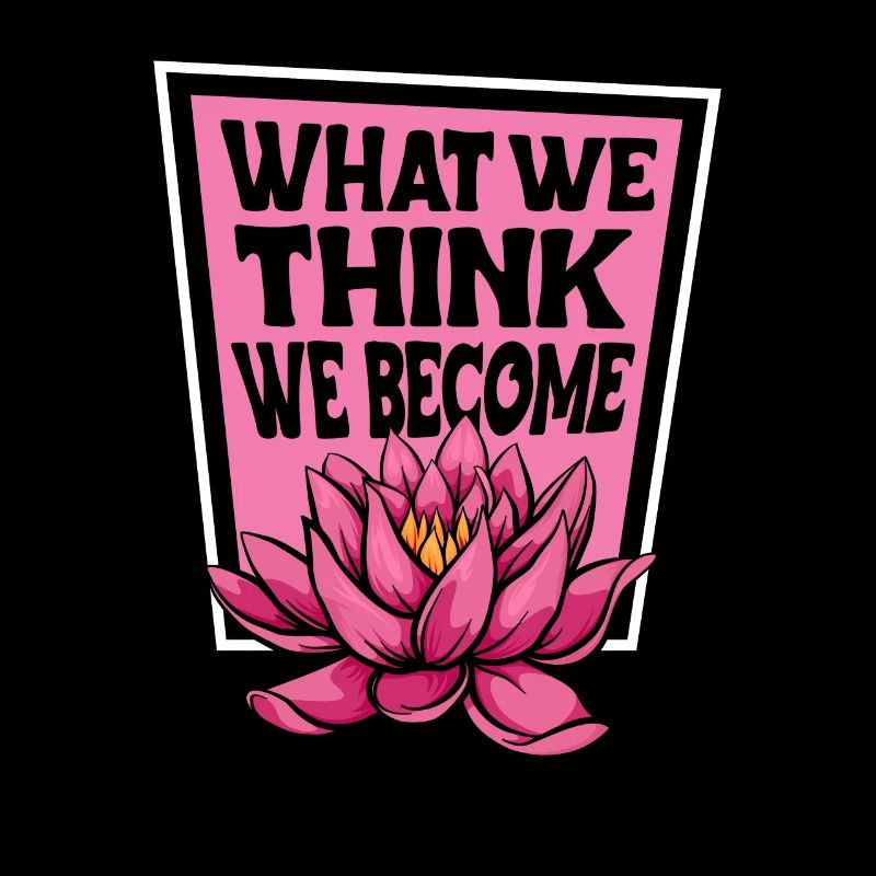 Was wir denken, werden wir Buddhistisches Symbol Statue