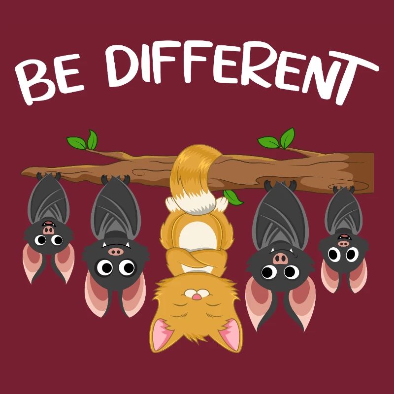Be different lustiges Katzen Design Katze am Ast