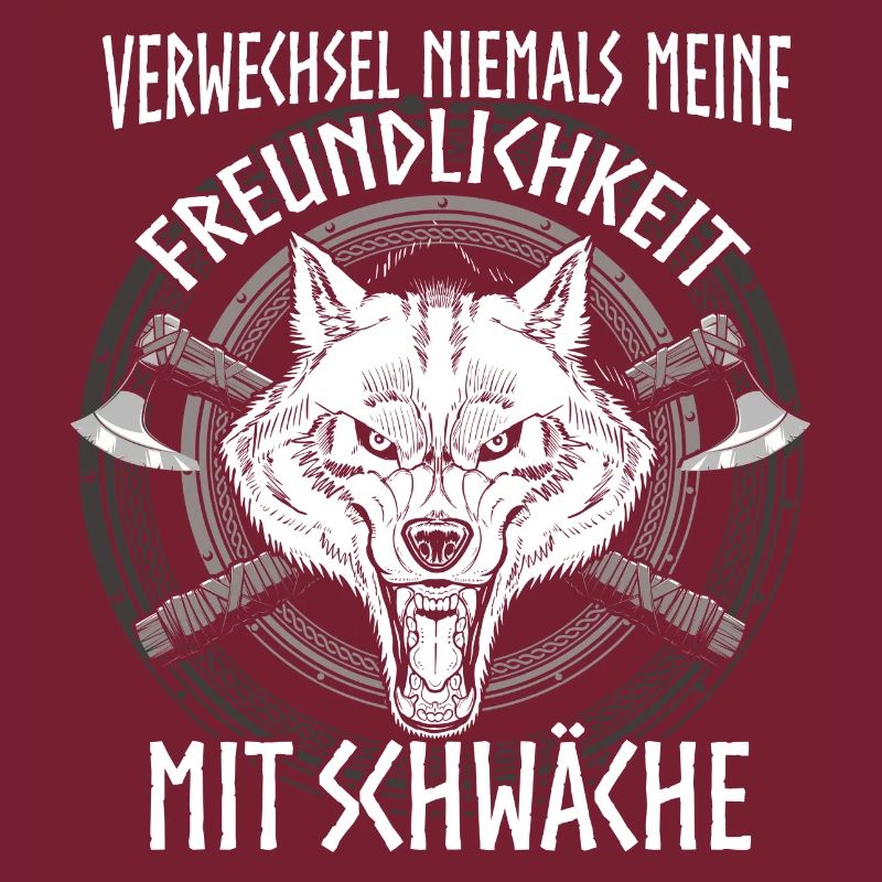 Wikinger Germanen Wolf Sprüche Statement Geschenk