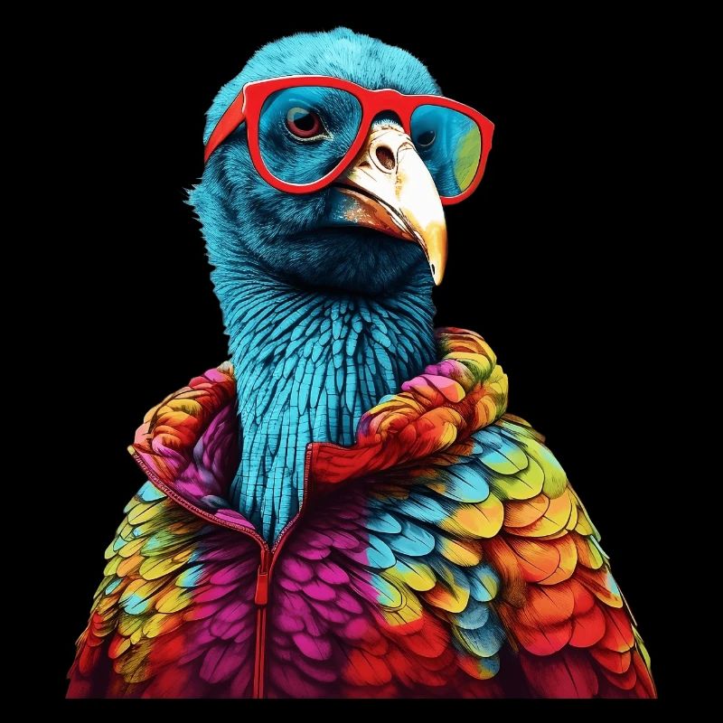 Truthahn mit Sonnenbrille Bunt Coole Vögel Vogel