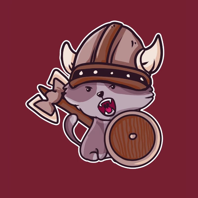 Wikinger Katze Kinder Valhalla Krieger