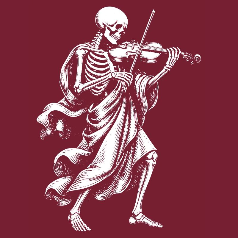 Squelette joue du violon