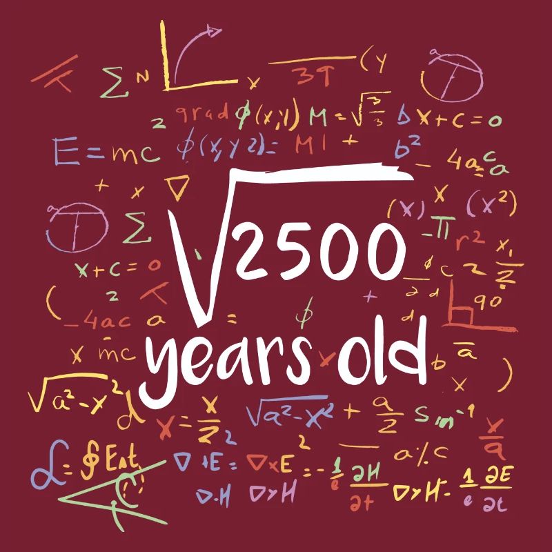 Square root from 2500 maths 50th birthday