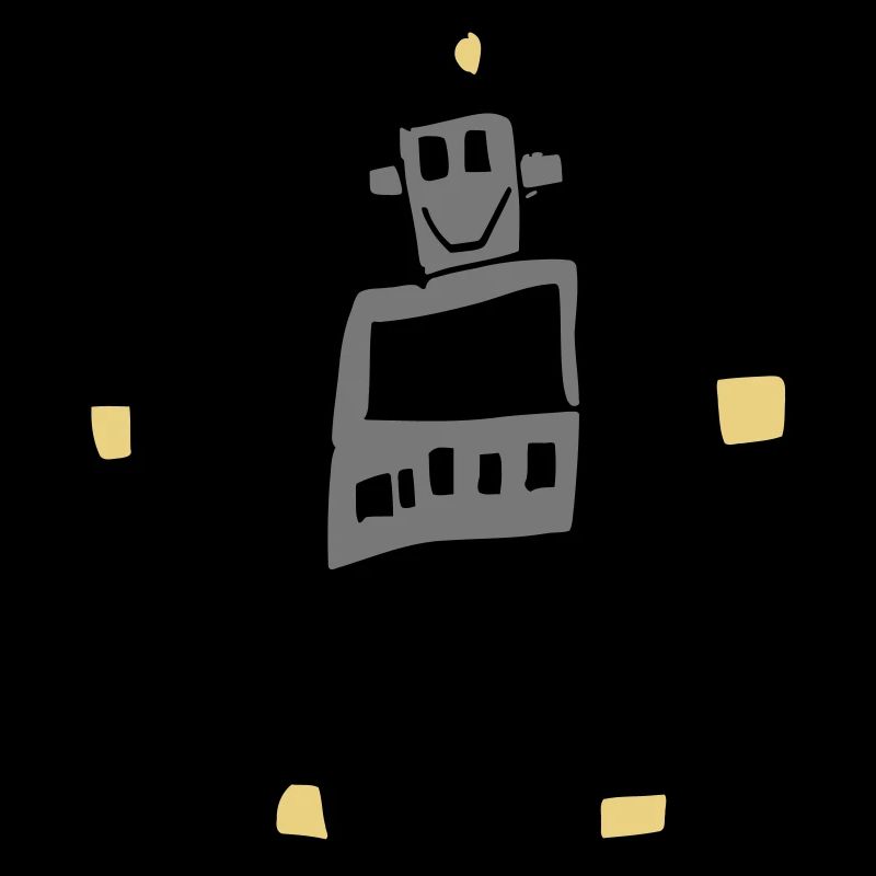 Die Zeichnung des coolen Roboterkindes