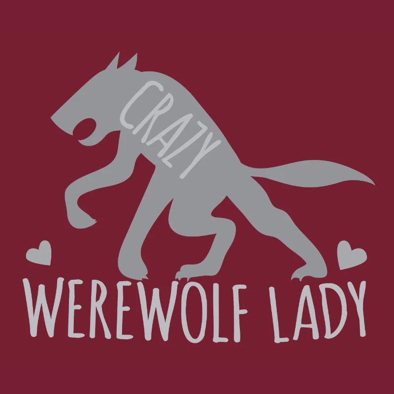 Verrückte Werwolfdame mit grauem gehendem Wolf