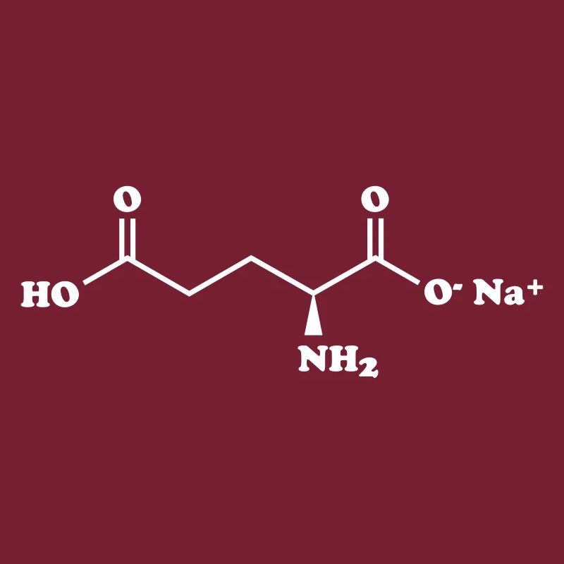 Formule chimique de la molécule de glutamate monosodique MSG