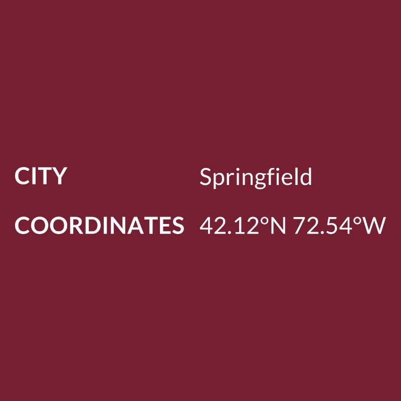 Springfield, Massachusetts, USA coordinates
