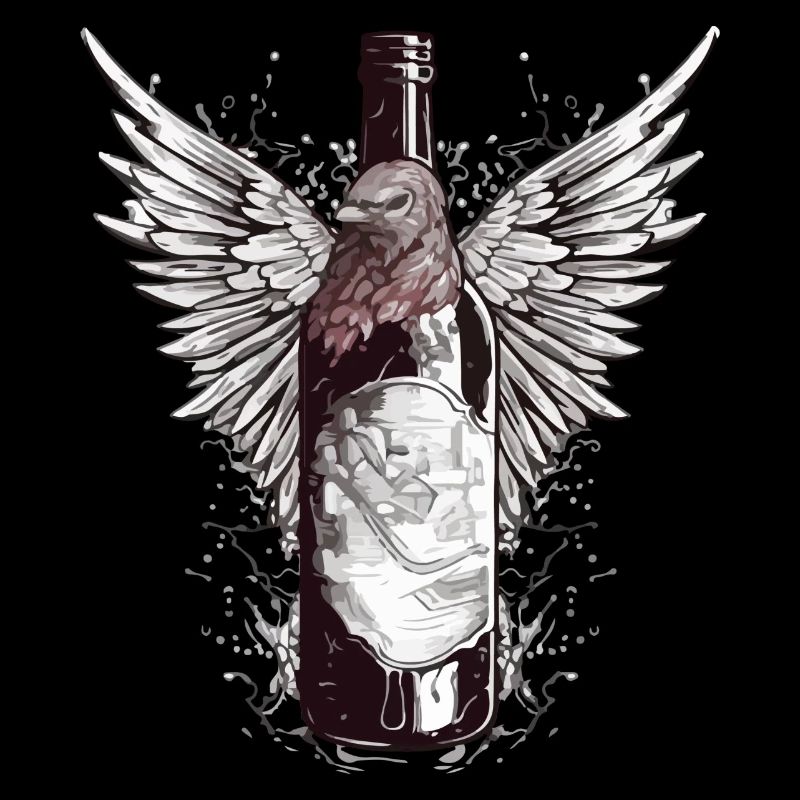 Bouteille de vin ailée n°3