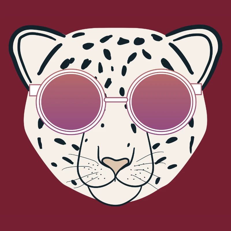 Leopard head with pink bezel