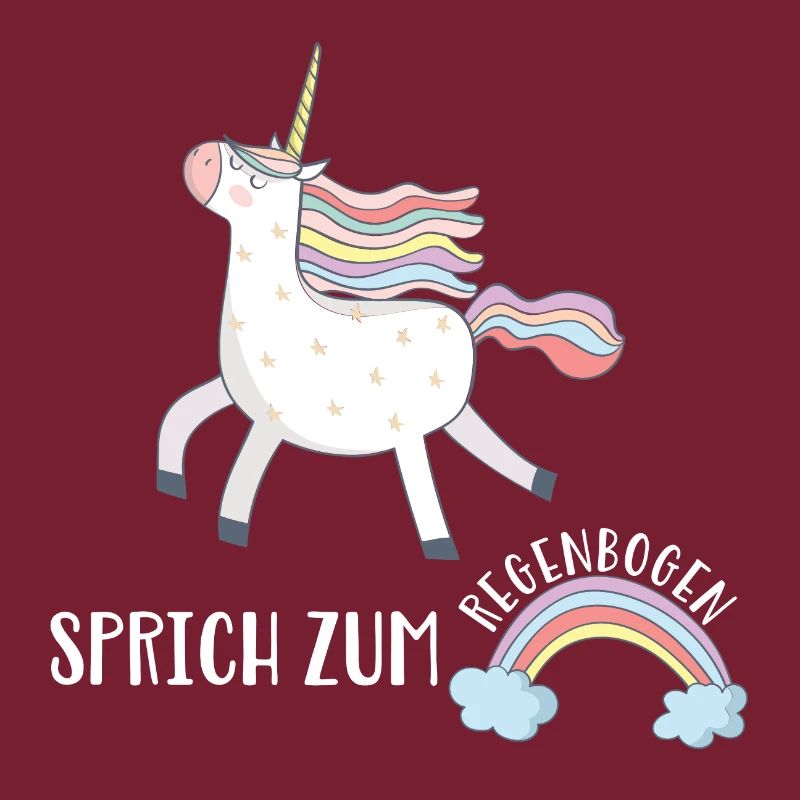 Sprich Regenbogen Einhorn Comic Unicorn Cool Shirt
