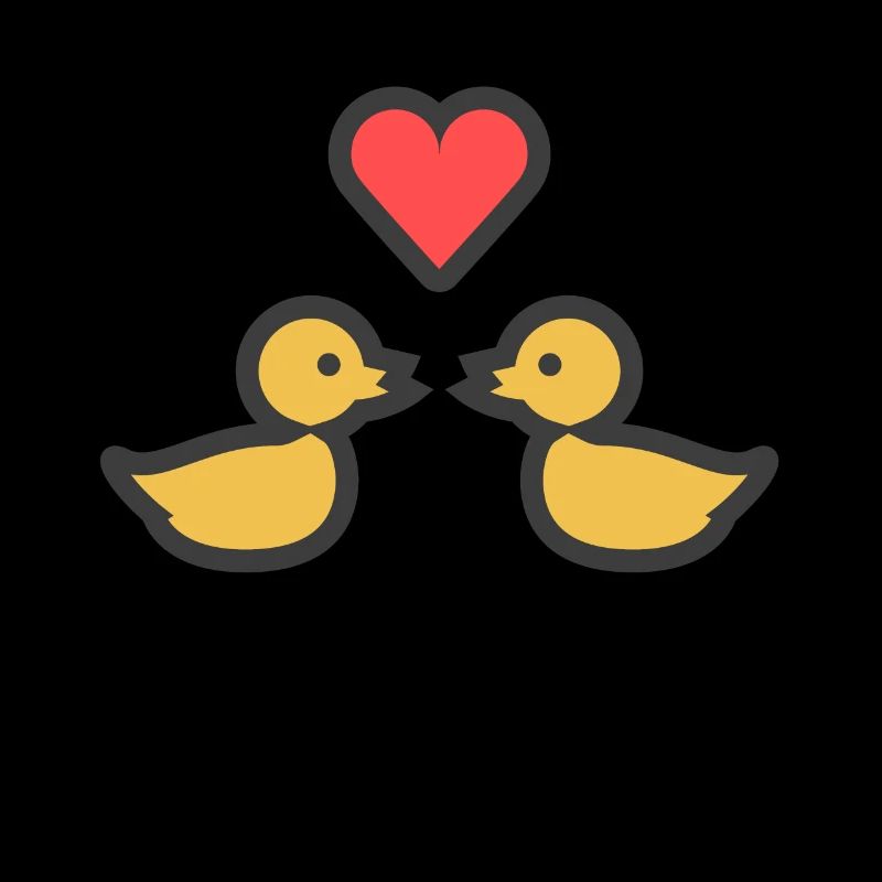Embrasser des canards super mignon conception de l'idée de cadeau d'amour Saint Valentin