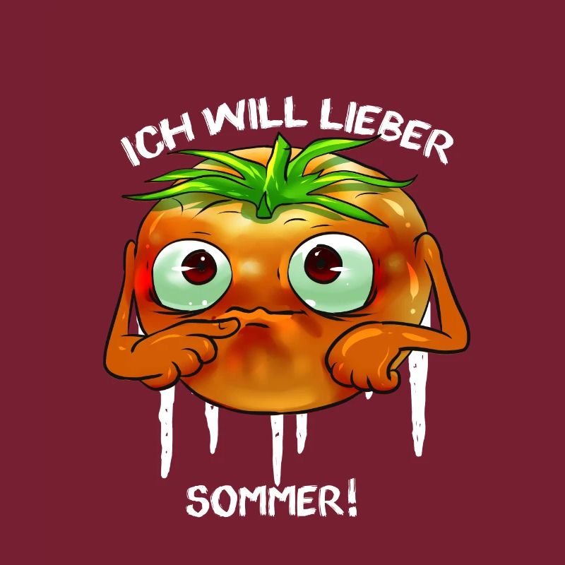 Traurige Tomate will Sommer Gemüse Geschenk Vegan