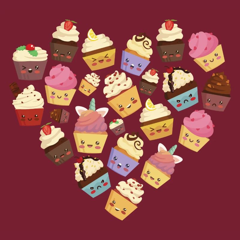 Pastry Chef Baking Cute Baker Cupcake Heart Shape