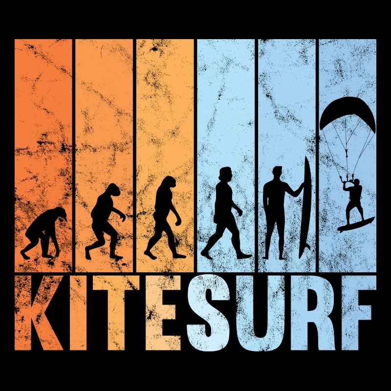 Kitesurfing evolution retro kitesurfer athlet