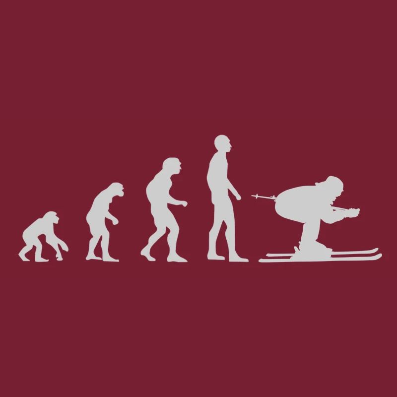 Evolution Skifahrer - Geschenkidee