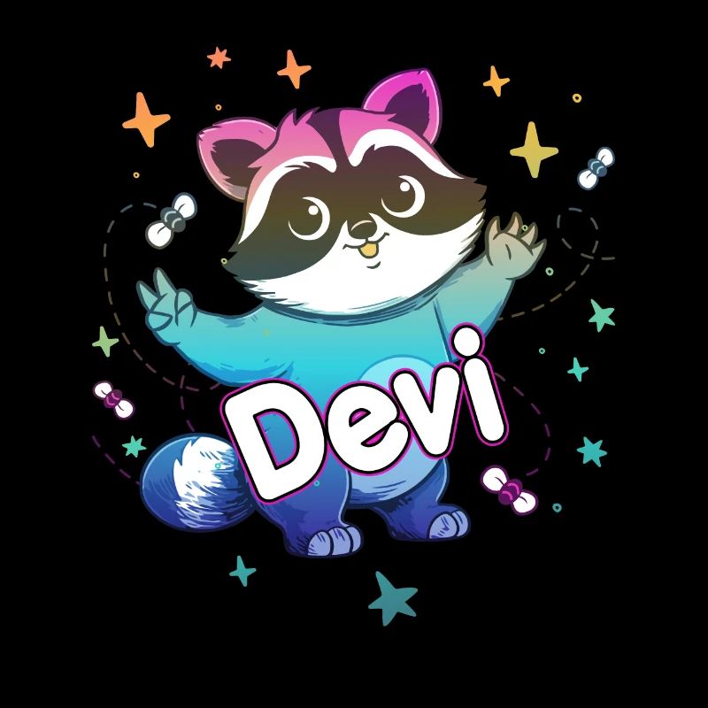 DEVI - Beau nom de garçon avec un raton laveur mignon