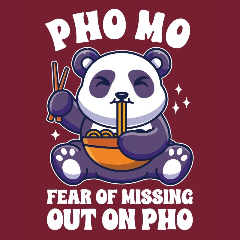 Drôle Pho Panda mignon mangeant Pho