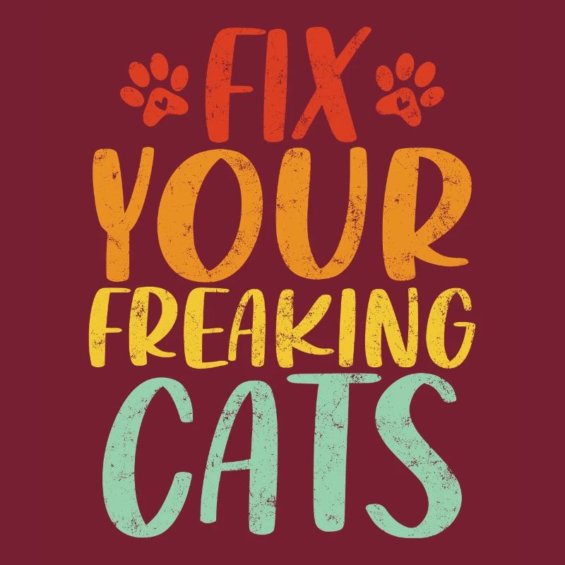 Fix Your Freaking Cats Retro Meow Kitty Cats