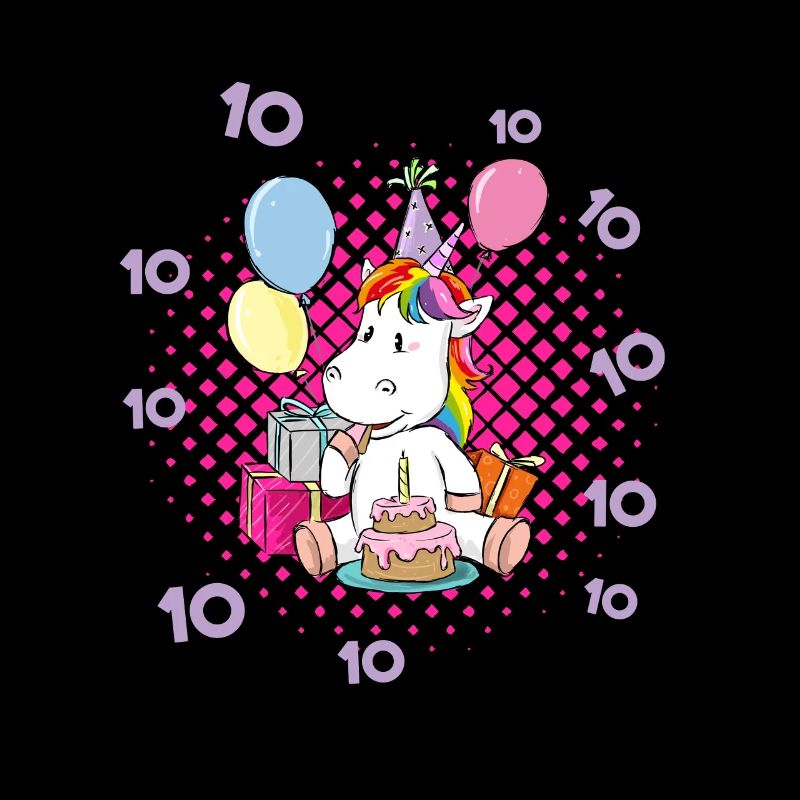 10. Geburtstag Shirt Mädchen Einhorn