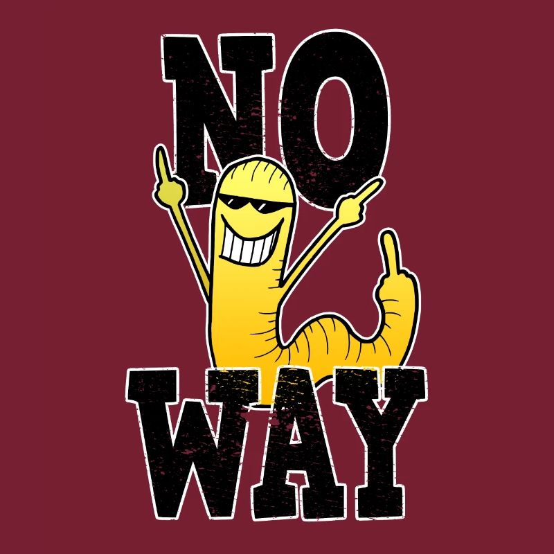 No Way Middle Finger Worm Comic Gift