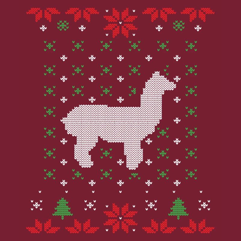 Pull de Noël moche lama