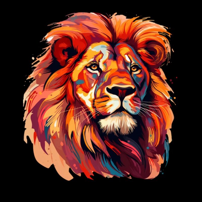 Lion peint