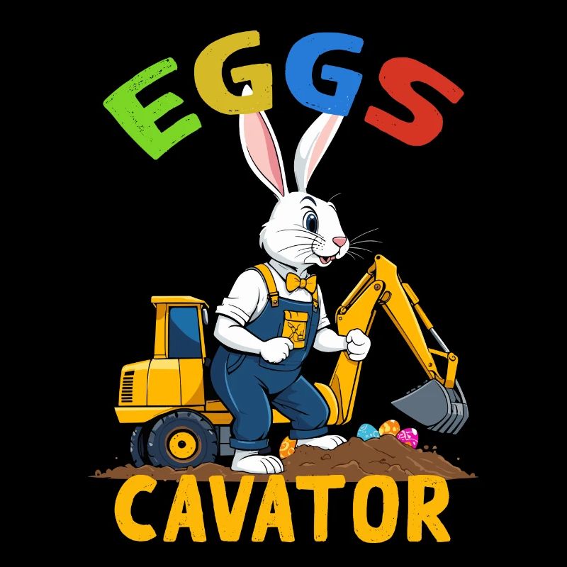 Lustiger Ostern Spruch Osterhase Baggerfahrer