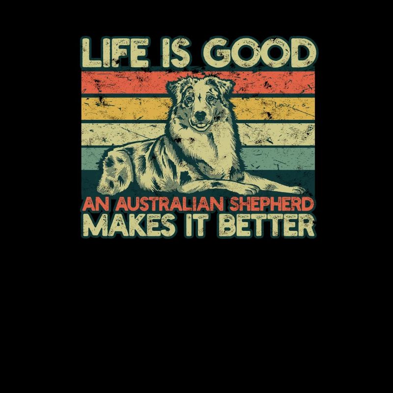 Das Leben ist gut, ein australischer Schäferhund schafft es