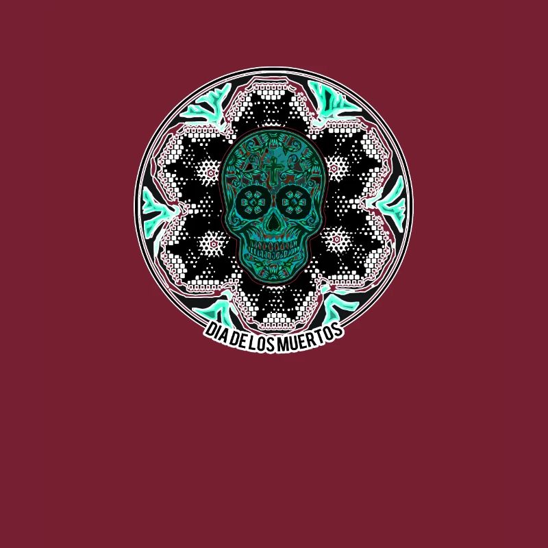 Suger Skull Dia de Muertos Geometry Pattern LSD