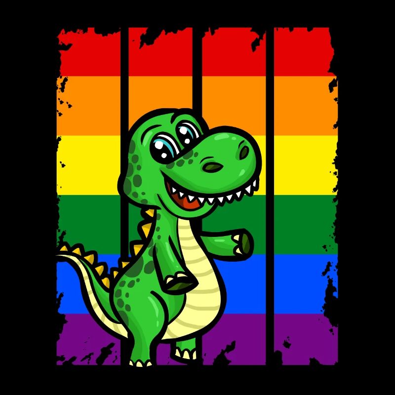 LGBT Dino Dinosaurier Regenbogen Fahne