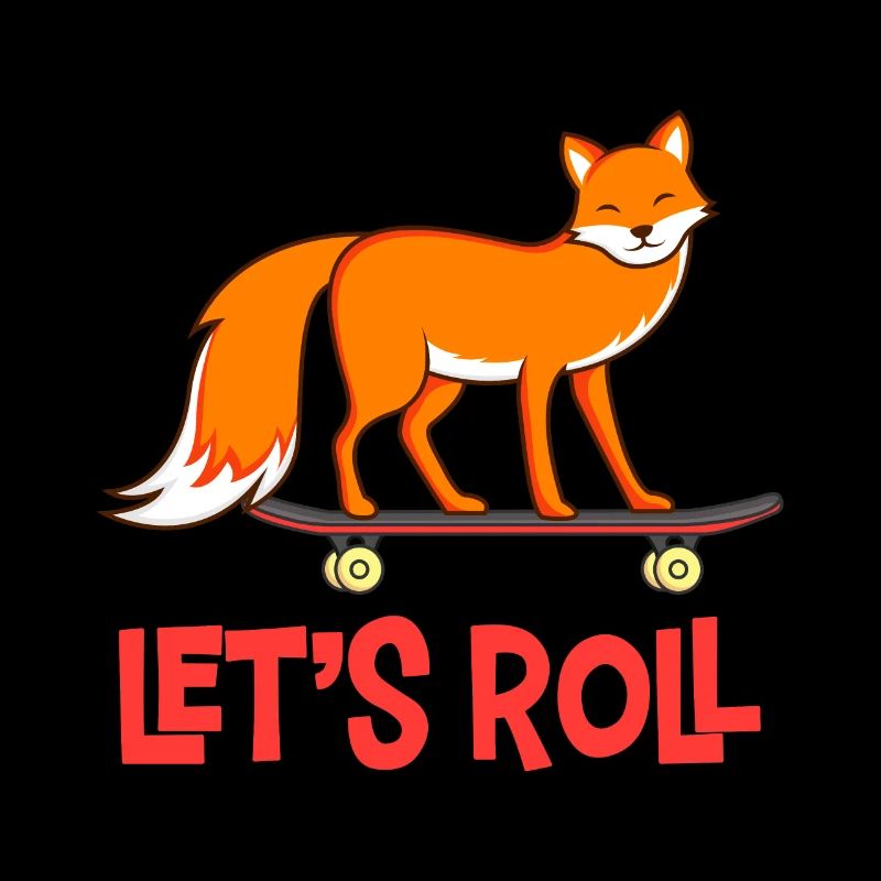 Fuchs auf Skateboard