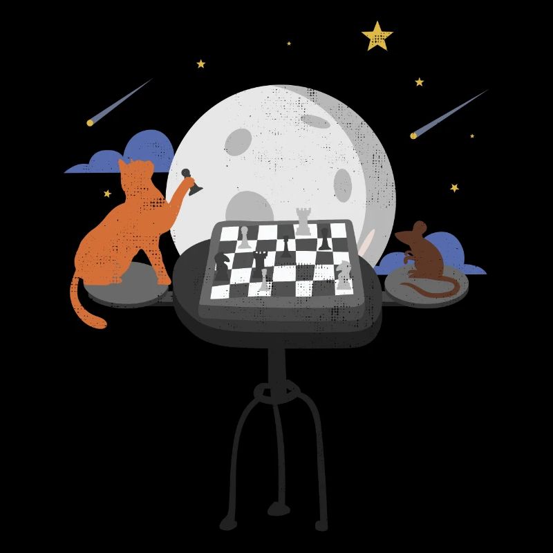 Chess Player Animals Cat, The Mouse Game Gift